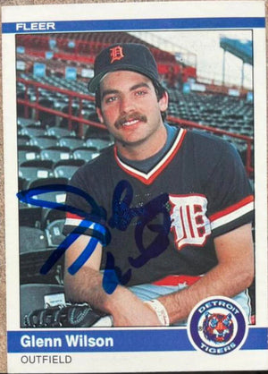 Glenn Wilson Signed 1984 Fleer Baseball Card - Detroit Tigers