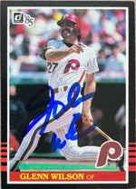 Glenn Wilson Signed 1985 Donruss Baseball Card - Philadelphia Phillies