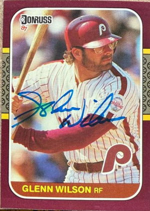 Glenn Wilson Signed 1987 Donruss Opening Day Baseball Card - Philadelphia Phillies