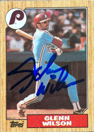 Glenn Wilson Signed 1987 Topps Baseball Card - Philadelphia Phillies
