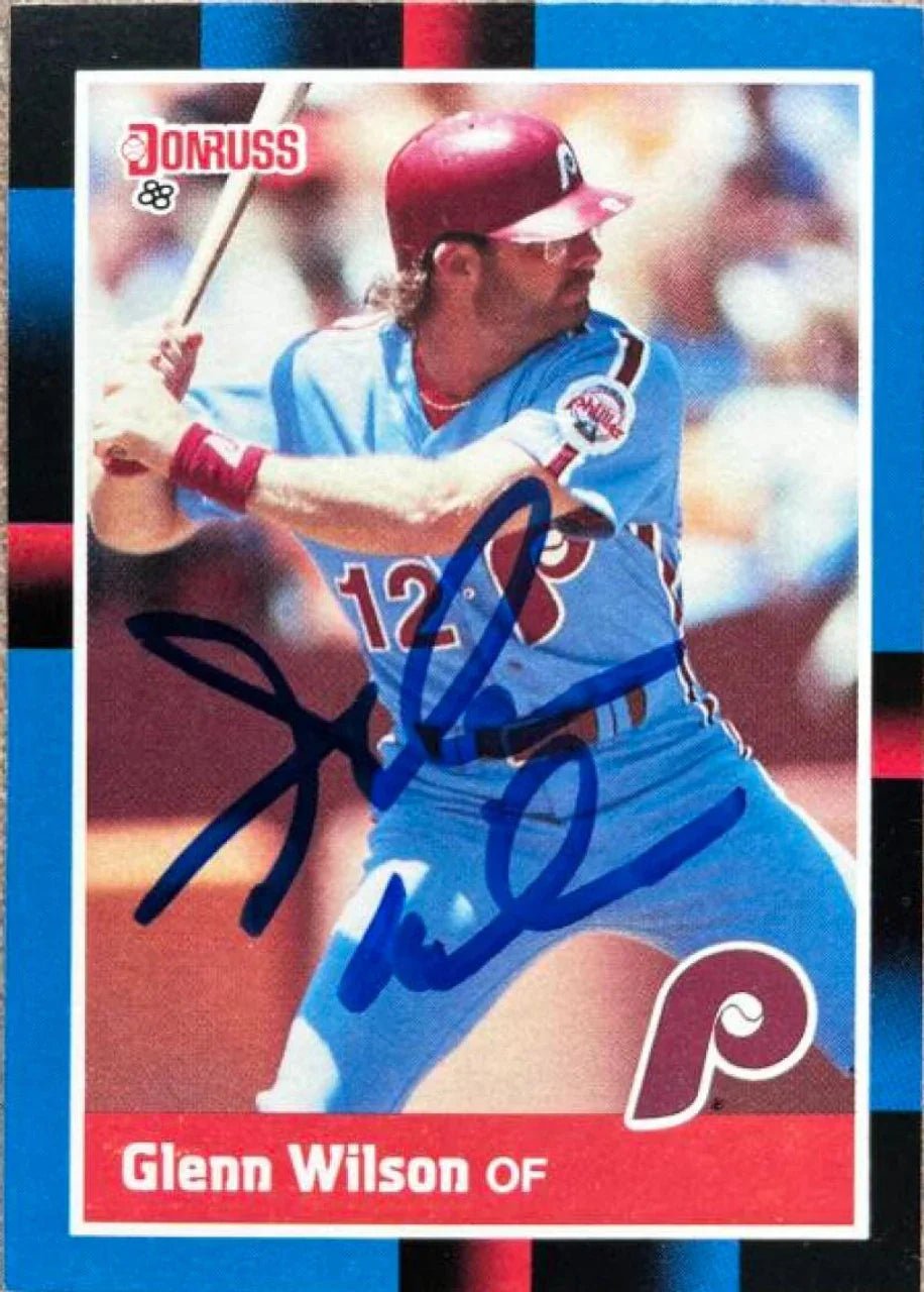 Glenn Wilson Signed 1988 Donruss Baseball Card - Philadelphia Phillies