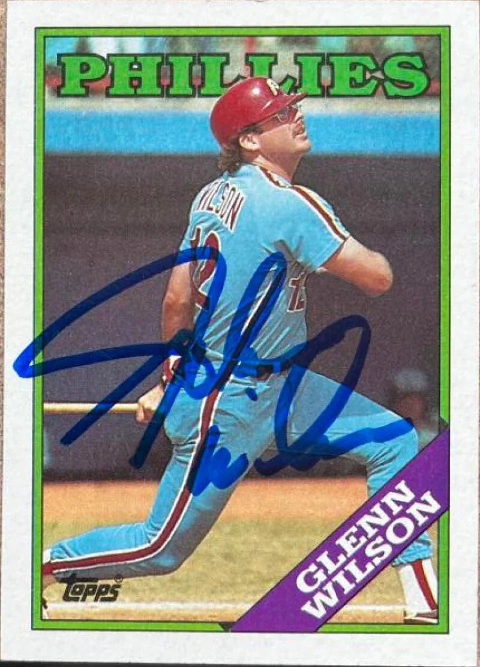 Glenn Wilson Signed 1988 Topps Baseball Card - Philadelphia Phillies