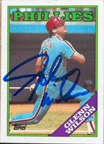 Glenn Wilson Signed 1988 Topps Baseball Card - Philadelphia Phillies