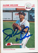 Glenn Wilson Signed 1991 Line Drive AAA Baseball Card - Richmond Braves