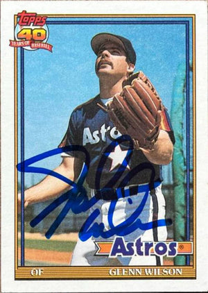 Glenn Wilson Signed 1991 Topps Baseball Card - Houston Astros