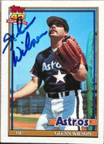 Glenn Wilson Signed 1991 Topps Tiffany Baseball Card - Houston Astros