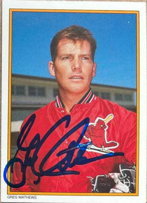 Greg Mathews Signed 1988 Topps All-Star Glossy Baseball Card - St Louis Cardinals