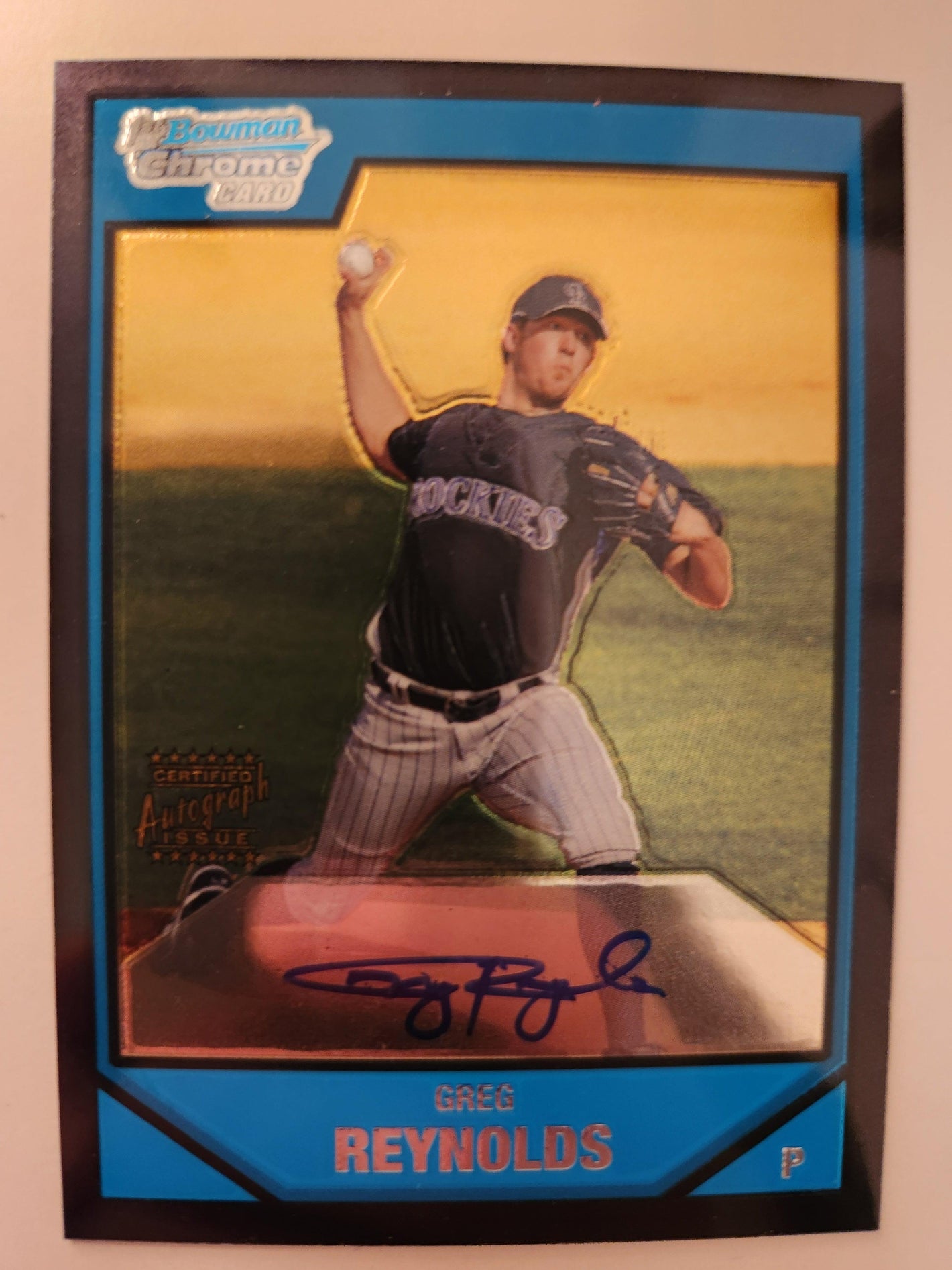 Greg Reynolds Signed 2007 Bowman Chrome Prospects Baseball Card - Colorado Rockies #BC240 AU - PastPros