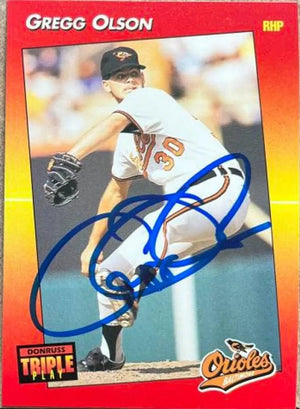 Gregg Olson Signed 1992 Triple Play Baseball Card - Baltimore Orioles