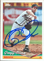 Gregg Olson Signed 1994 Topps Traded Baseball Card - Atlanta Braves