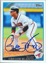Gregor Blanco Signed 2009 Topps Baseball Card - Atlanta Braves