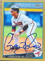 Gregor Blanco Signed 2009 Topps Gold Baseball Card - Atlanta Braves