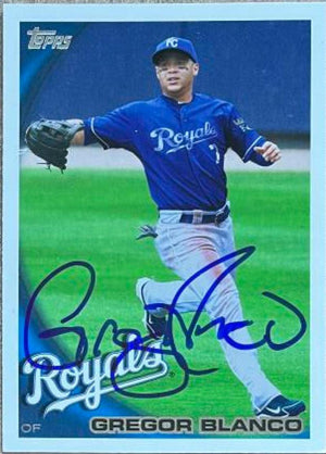 Gregor Blanco Signed 2010 Topps Update Baseball Card - Kansas City Royals - PastPros