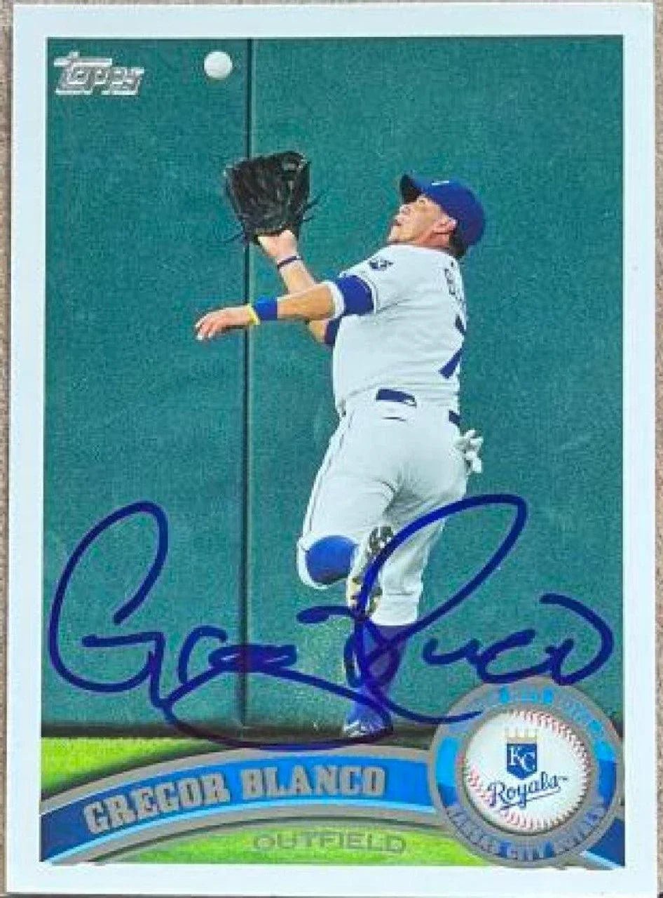 Gregor Blanco Signed 2011 Topps Baseball Card - Kansas City Royals