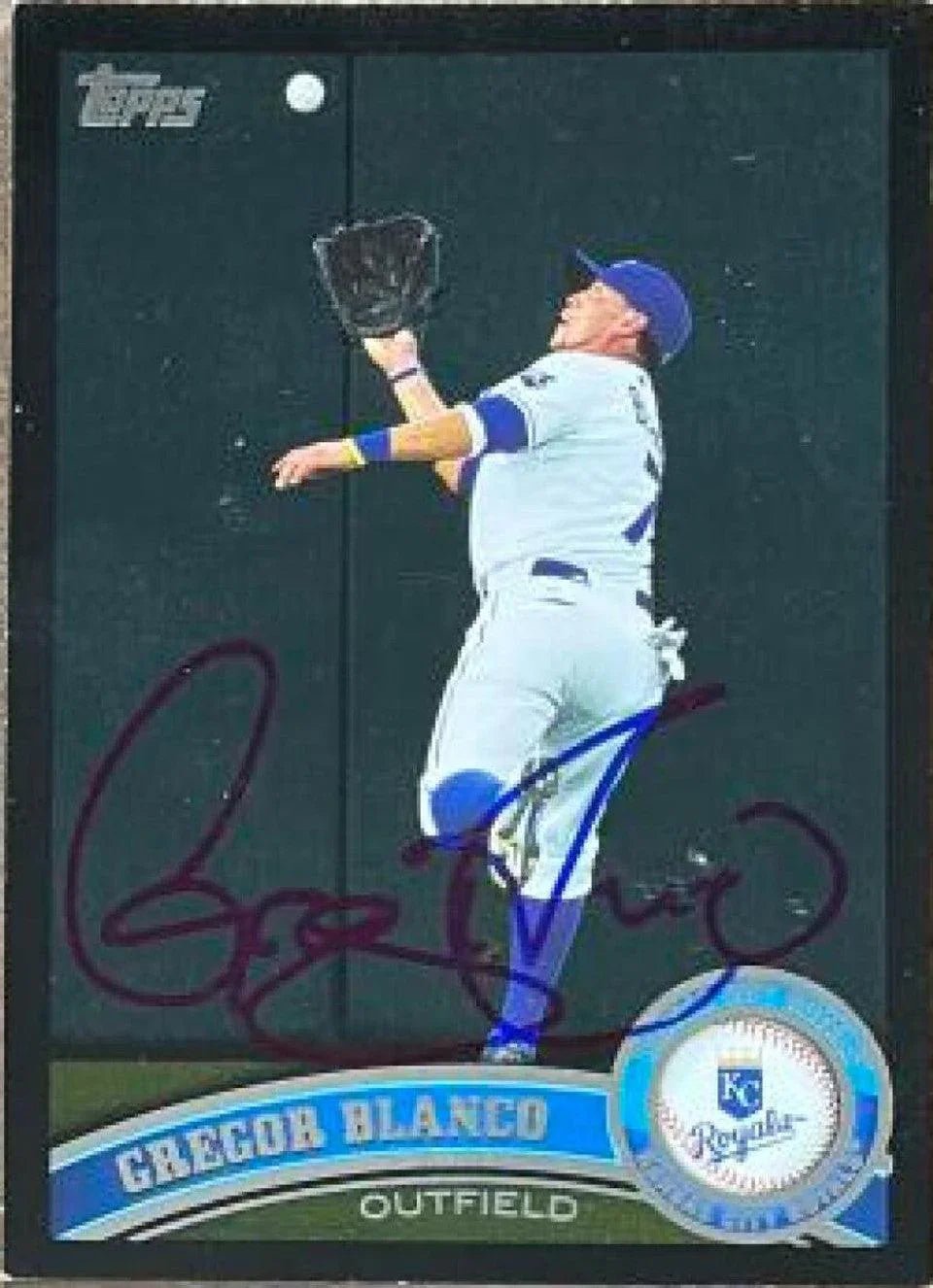 Gregor Blanco Signed 2011 Topps Black Baseball Card - Kansas City Royals