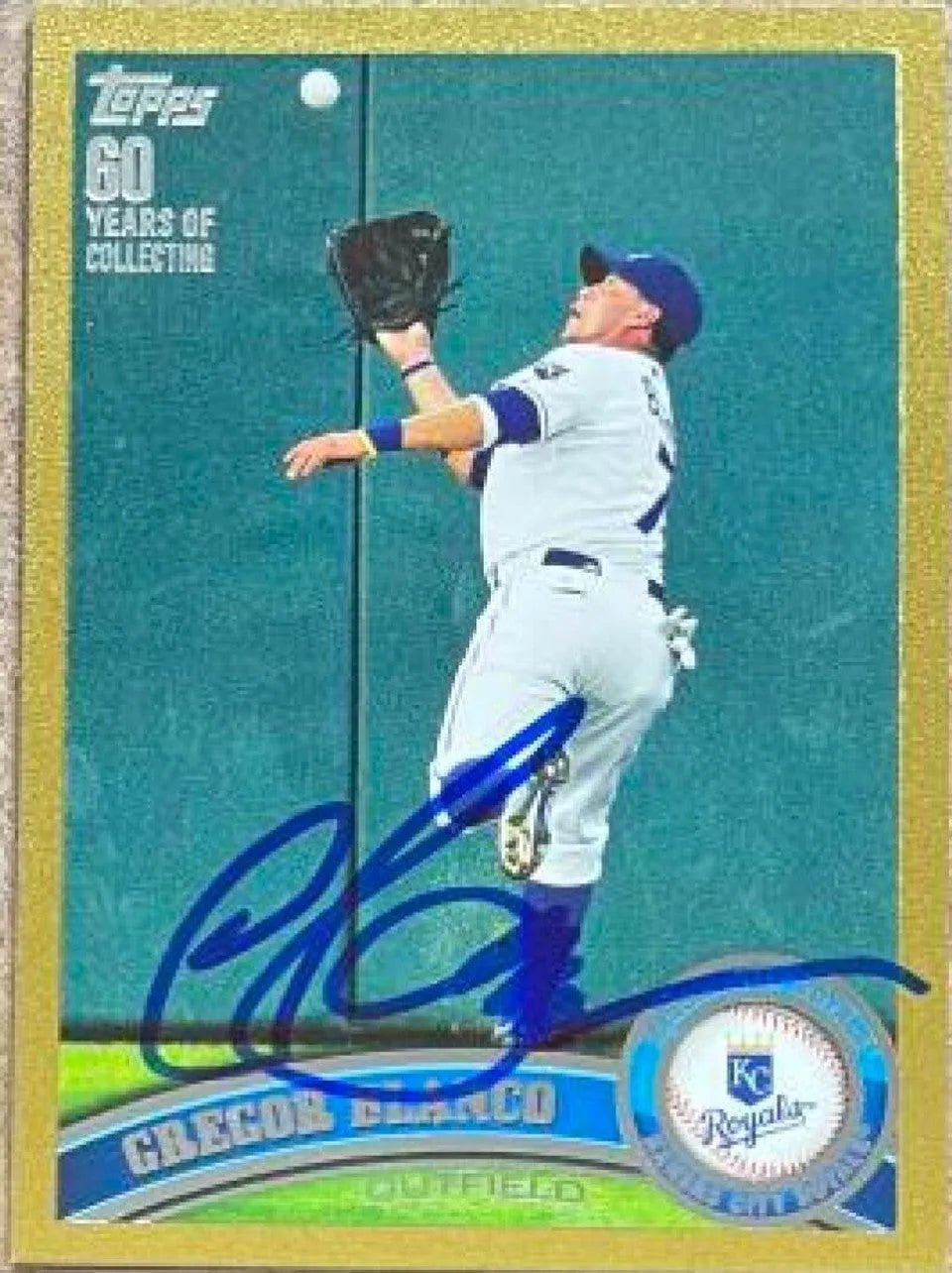 Gregor Blanco Signed 2011 Topps Gold Baseball Card - Kansas City Royals