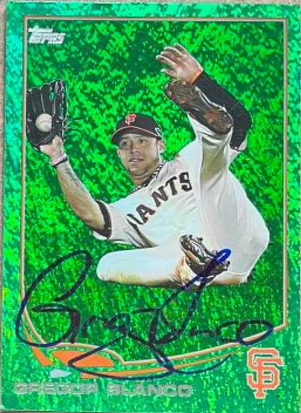 Gregor Blanco Signed 2013 Topps Emerald Foil Baseball Card - San Francisco Giants