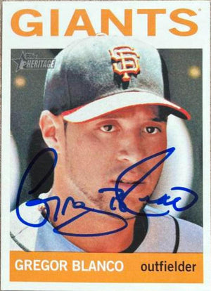 Gregor Blanco Signed 2013 Topps Heritage Baseball Card - San Francisco Giants #204 - PastPros