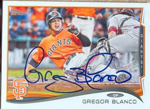 Gregor Blanco Signed 2014 Topps Baseball Card - San Francisco Giants
