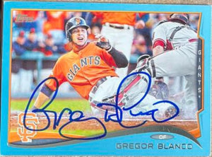 Gregor Blanco Signed 2014 Topps Blue Baseball Card - San Francisco Giants