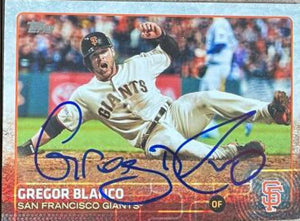Gregor Blanco Signed 2015 Topps Baseball Card - San Francisco Giants - PastPros