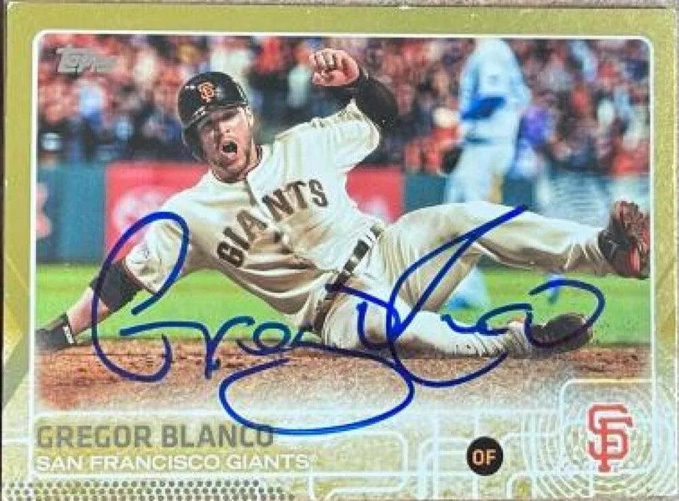 Gregor Blanco Signed 2015 Topps Gold Baseball Card - San Francisco Giants