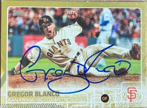 Gregor Blanco Signed 2015 Topps Gold Baseball Card - San Francisco Giants - PastPros