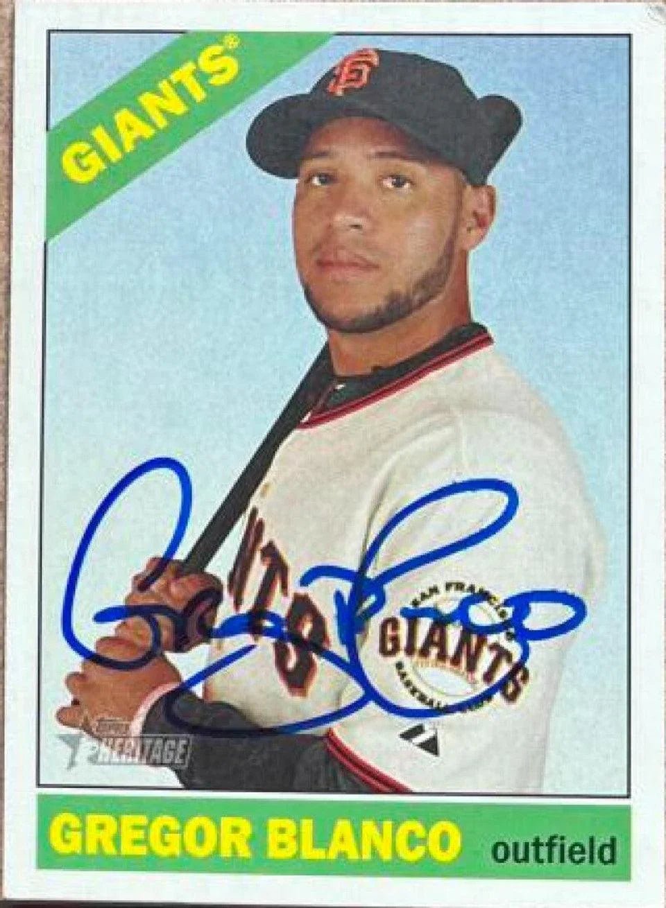 Gregor Blanco Signed 2015 Topps Heritage Baseball Card - San Francisco Giants