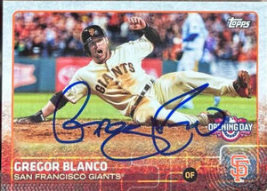 Gregor Blanco Signed 2015 Topps Opening Day Baseball Card - San Francisco Giants