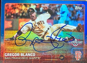 Gregor Blanco Signed 2015 Topps Opening Day Blue Baseball Card - San Francisco Giants - PastPros