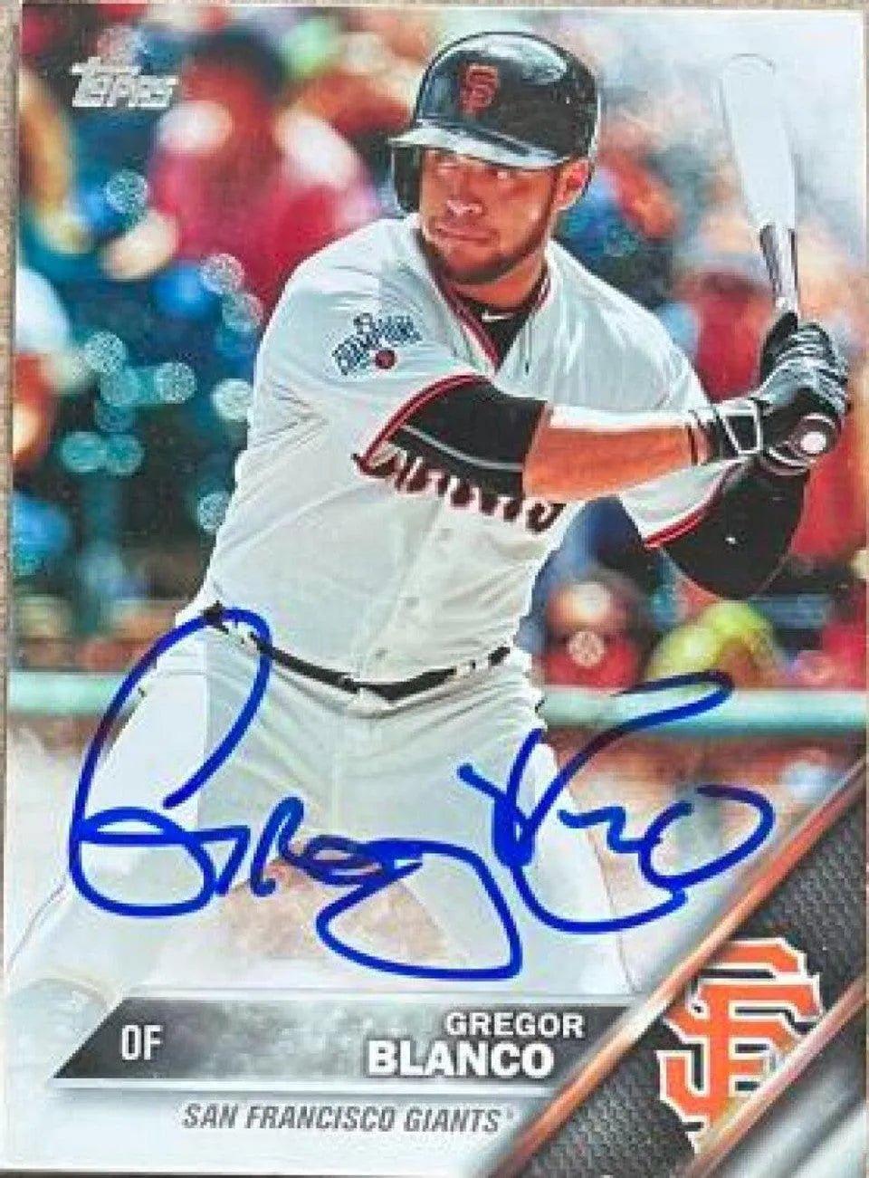 Gregor Blanco Signed 2016 Topps Baseball Card - San Francisco Giants