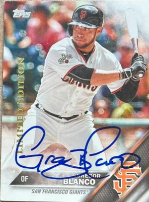 Gregor Blanco Signed 2016 Topps Limited Baseball Card - San Francisco Giants