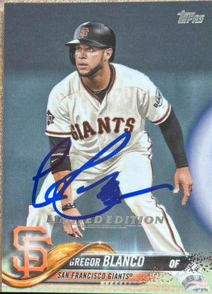 Gregor Blanco Signed 2018 Topps Limited Baseball Card - San Francisco Giants - PastPros