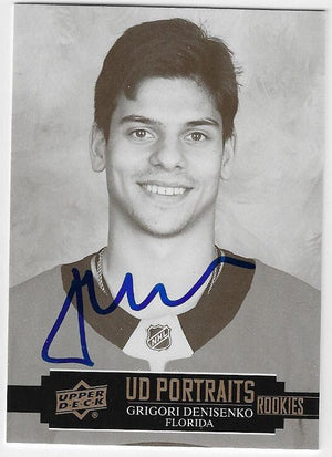 Grigori Denisenko Signed 2021-22 Upper Deck UD Portraits Hockey Card - Florida Panthers