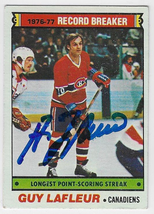 Guy Lafleur Signed 1977-78 Topps Hockey Card - Montreal Canadiens (RB)