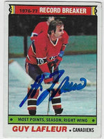 Guy Lafleur Signed 1977-78 Topps Hockey Card - Montreal Canadiens (RB)