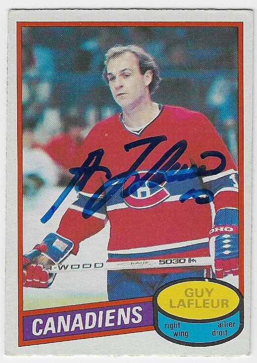 Guy Lafleur Signed 1980-81 O-Pee-Chee Hockey Card - Montreal Canadiens