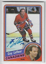 Guy Lafleur Signed 1984-85 Topps Hockey Card - Montreal Canadiens