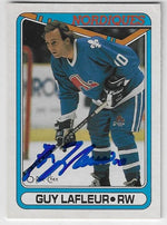 Guy Lafleur Signed 1990 - 91 O - Pee - Chee Hockey Card - Quebec Nordiques - PastPros