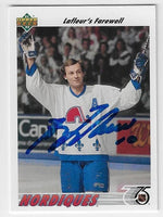 Guy Lafleur Signed 1991 - 92 Upper Deck Hockey Card - Quebec Nordiques - PastPros