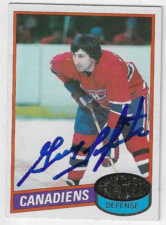 Guy Lapointe Signed 1980-81 Topps Hockey Card - Montreal Canadiens