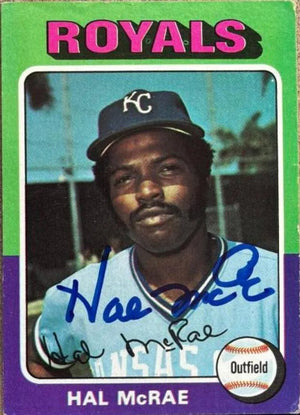 Hal McRae Signed 1975 Topps Baseball Card - Kansas City Royals