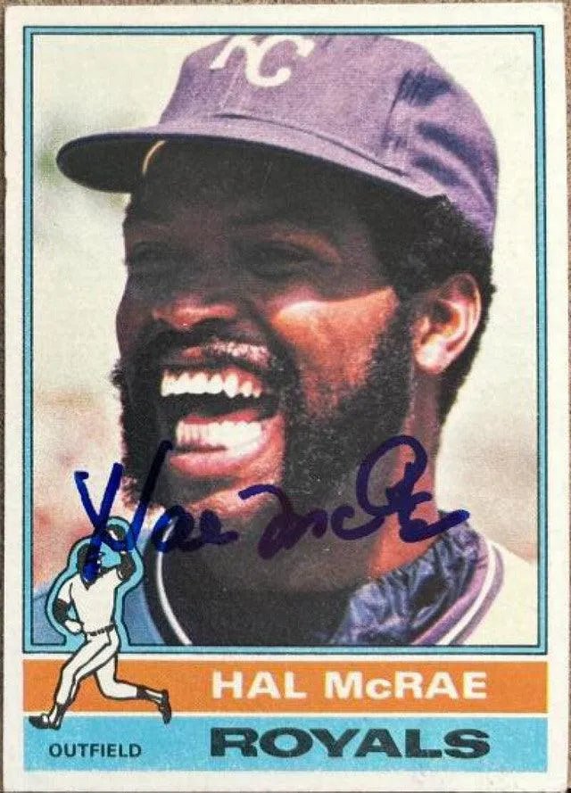 Hal McRae Signed 1976 Topps Baseball Card - Kansas City Royals