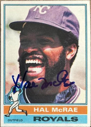 Hal McRae Signed 1976 Topps Baseball Card - Kansas City Royals