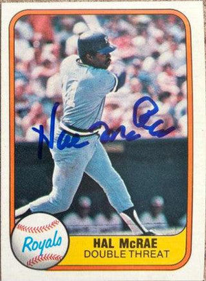 Hal McRae Signed 1981 Fleer Baseball Card - Kansas City Royals - PastPros