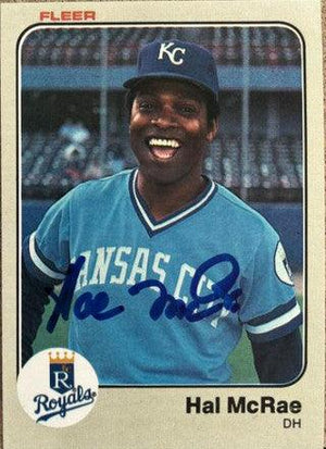 Hal McRae Signed 1983 Fleer Baseball Card - Kansas City Royals - PastPros