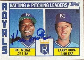 Hal McRae Signed 1984 Topps Leaders Baseball Card - Kansas City Royals