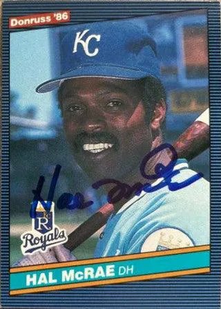 Hal McRae Signed 1986 Donruss Baseball Card - Kansas City Royals