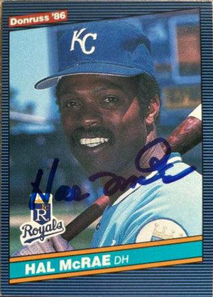 Hal McRae Signed 1986 Donruss Baseball Card - Kansas City Royals - PastPros