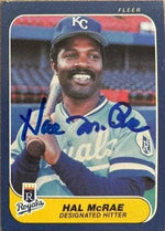 Hal McRae Signed 1986 Fleer Baseball Card - Kansas City Royals